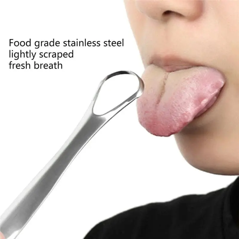 Sikat Pembersih Lidah Stainless Steel Reusable Kebersihan Mulut Gigi 2
