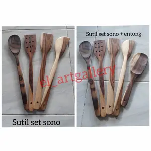 Sutil/Sendok/Spatula/Sodet Kayu Sonokeling set isi 4 pcs