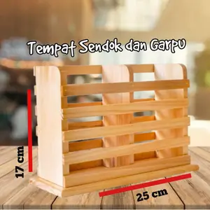Wadah / Tempat Sendok Garpu - Bahan Kayu Pinus