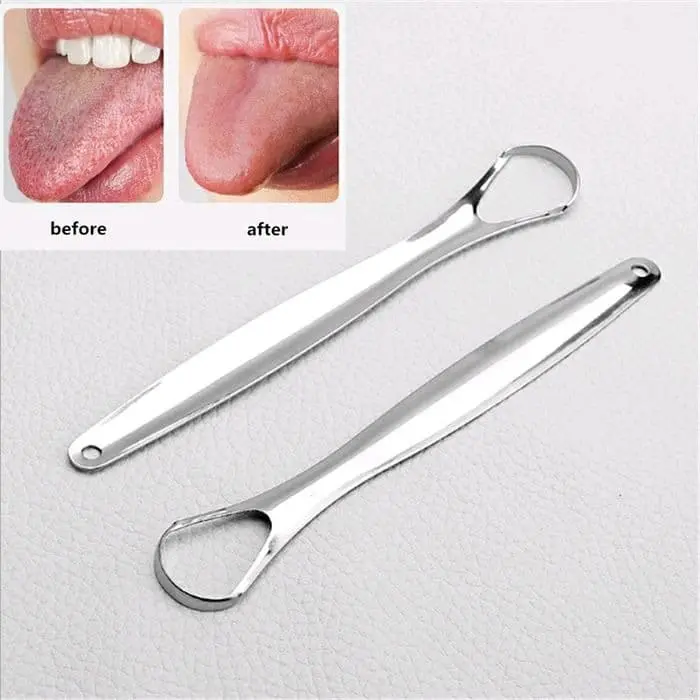 Sikat Pembersih Lidah Stainless Steel Reusable Kebersihan Mulut Gigi 0