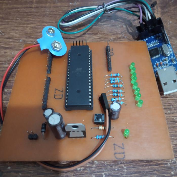 Jual Sistem Minimum Atmega16 + Running LED + Downloader Atmega8 - Kota ...