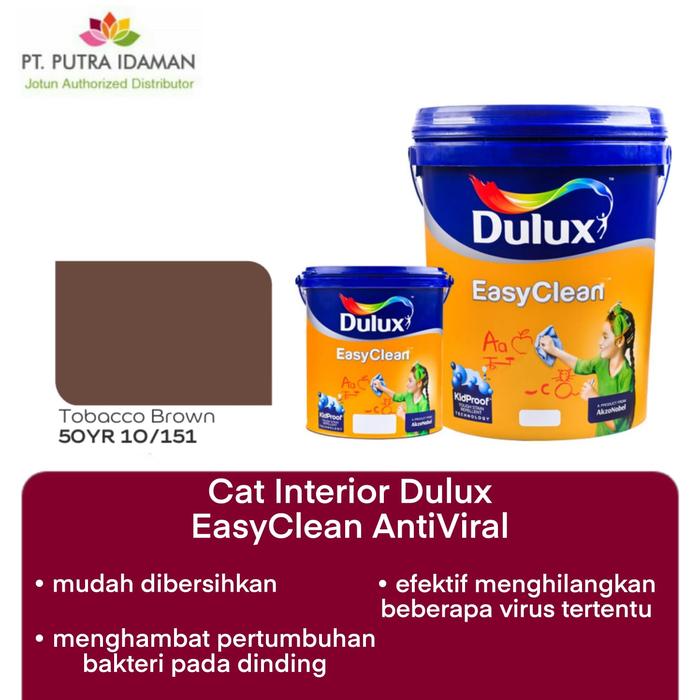 Cat Tembok Interior Dulux Easy Clean Anti Viral 2,5L Tobacco Brown di Putra  Idaman Jkt