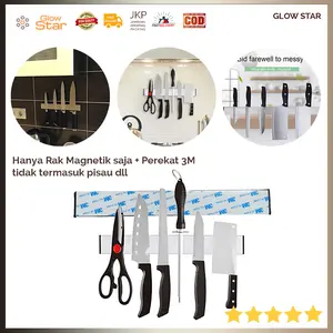 Rak Tempelan Pisau gunting stainless dinding Magnetic Serbaguna Pereka