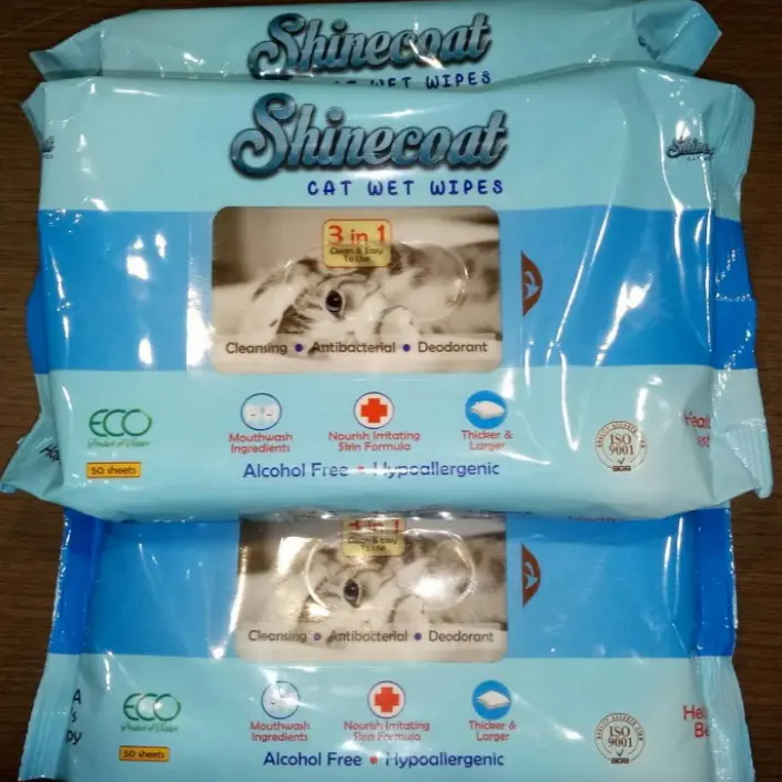 Shinecoat Cat Wet Wipes tissue basah kucing