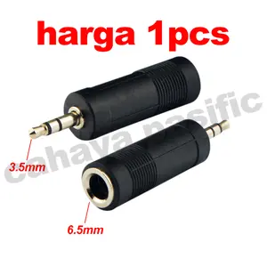 CONVERTER AUDIO 6.5MM AUX TO 3.5MM plastik - JACK COVER BESAR KE KECIL