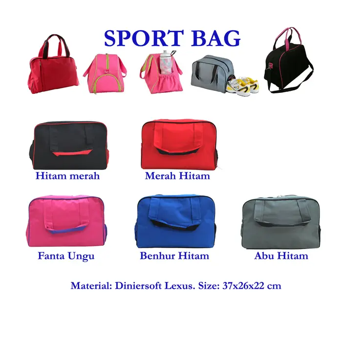 Gambar Sport Bag (Gym Bag) High Quality (10 pilihan warna) dari Pusat Grosir Eceran Kota Surakarta 5 Tokopedia