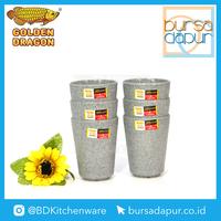 Gambar Golden Dragon Melamine Matte Grey Gelas Ulir Datar 3" 260 ml (B2303-MG) dari Bursa Dapur Mall Kota Administrasi Jakarta Barat 5 Tokopedia
