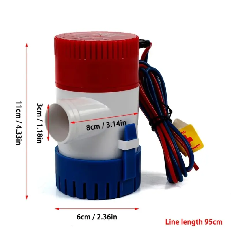 Pompa air celup Bilge pump 1100GPH DC 12V submersible pump mini 1