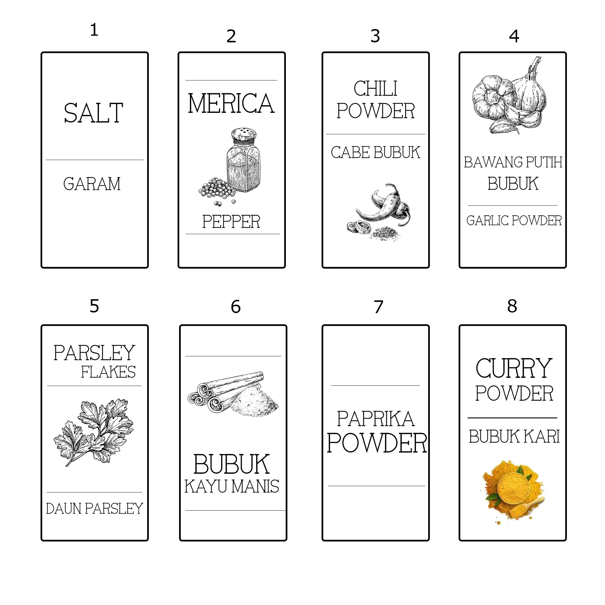 STICKER LABEL BUMBU AESTHETIC/PANTRY/LAUNDRY/WATERPROOF (STICKER AJA)