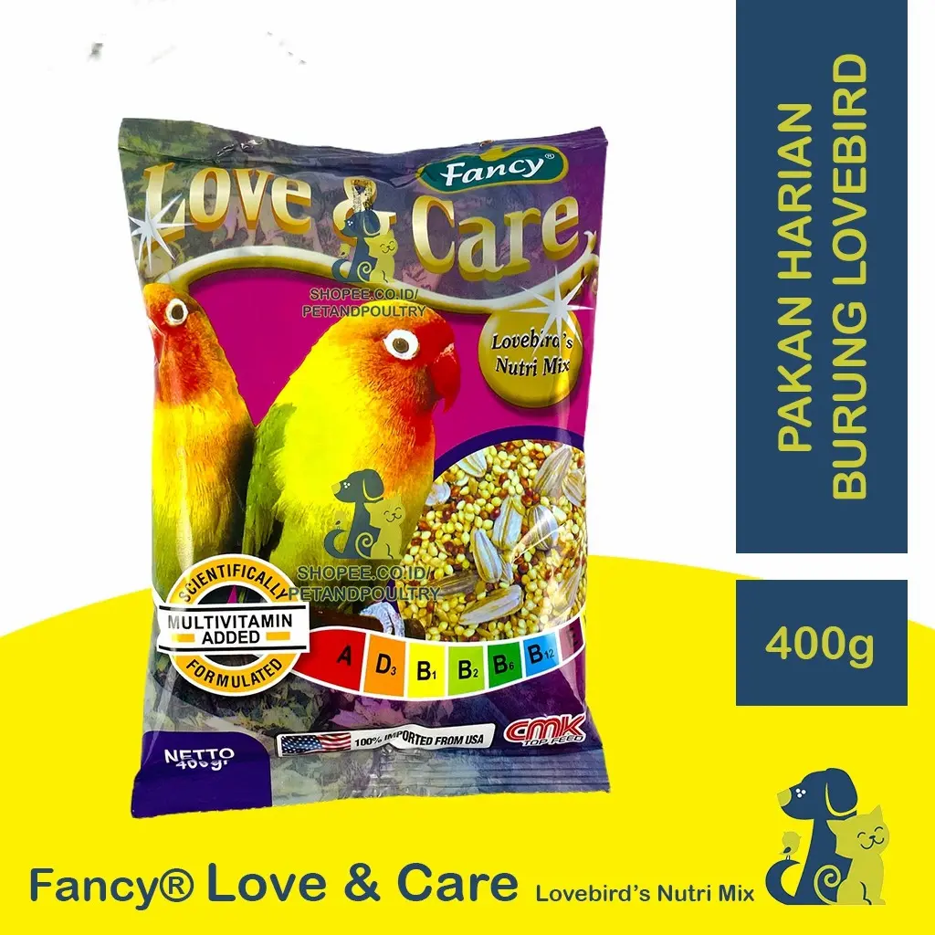 Fancy LOVECARE love & care pakan makanan burung lovebird milet kuaci