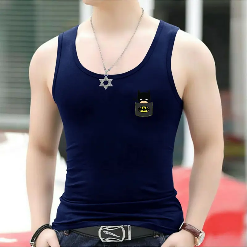 Kaos Dalam Pria/Kaos Singlet Pria/Motif Logo Batman 3