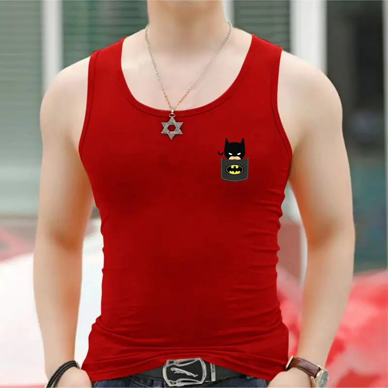 Kaos Dalam Pria/Kaos Singlet Pria/Motif Logo Batman 2