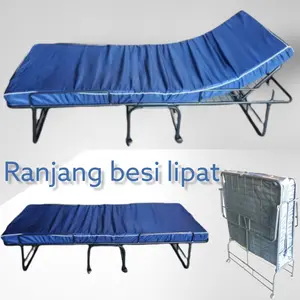 Ranjang tempat tidur besi lipat portable anak kosan rumah sakit asrama