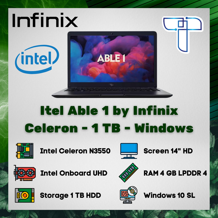 Gambar Laptop Notebook Itel Able 1 by Infinix - Celeron - 1 TB - 4 - Windows dari technosify Kota Surabaya Tokopedia