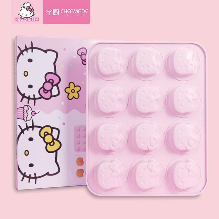 Gambar Chefmade Hello Kitty 12cup Non-Stick Cake Pan 32.6x25.8x2.8cm Cetakan dari Kochindo Kota Tangerang Selatan Tokopedia