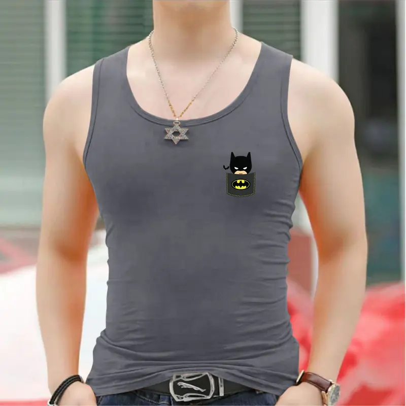 Kaos Dalam Pria/Kaos Singlet Pria/Motif Logo Batman 0