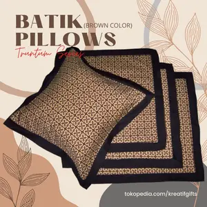 Batik Pillows & Batik Bed Runner - Truntum Series (Brown Color)