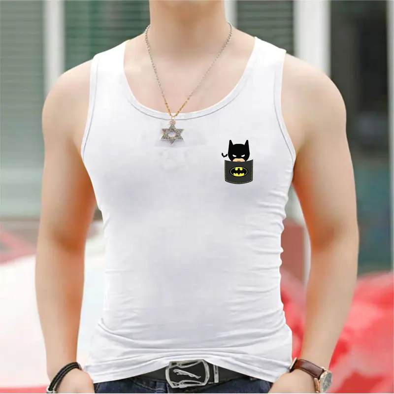 Kaos Dalam Pria/Kaos Singlet Pria/Motif Logo Batman 4