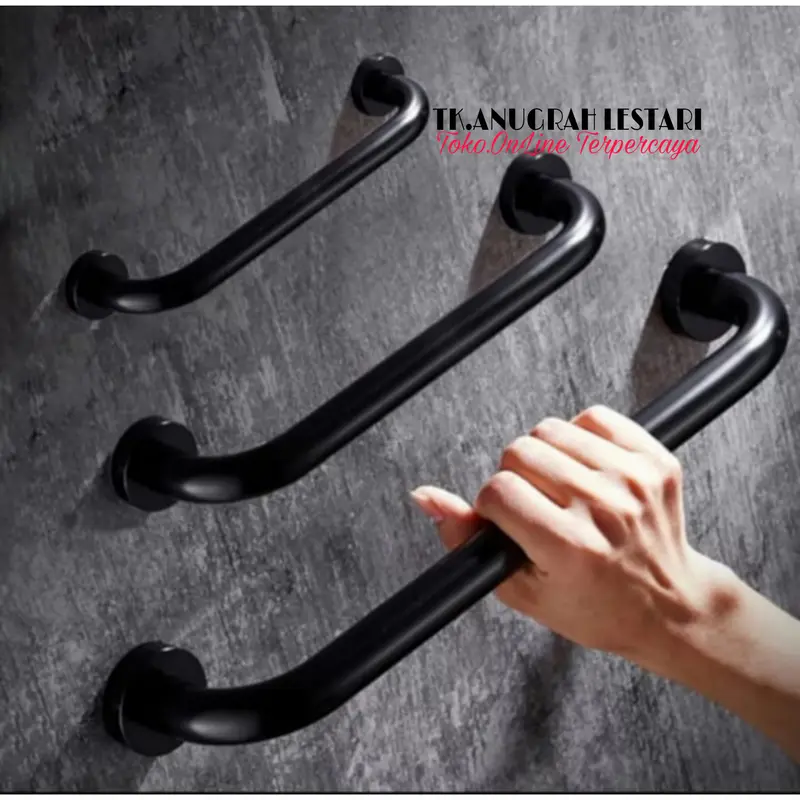 Pegangan kamar mandi stainless Hitam/Grab bar stainless hitam 0