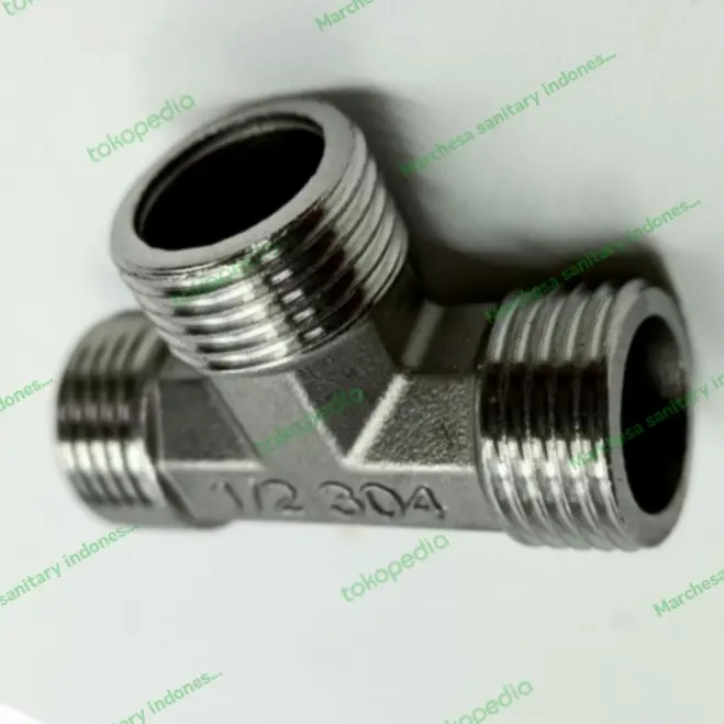 Tee Sambungan Drat Luar Ukuran 1/2 Inchi