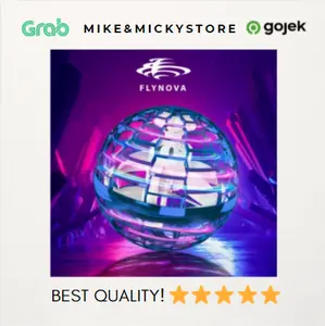 mainan bola terbang ufo bola dengan lampu led drone flying nova spiner