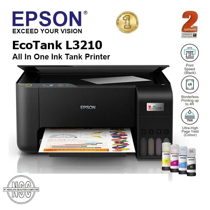 EPSON Printer EcoTank L3210 All-in-One Ink Tank Printer (Print, Scan, 0