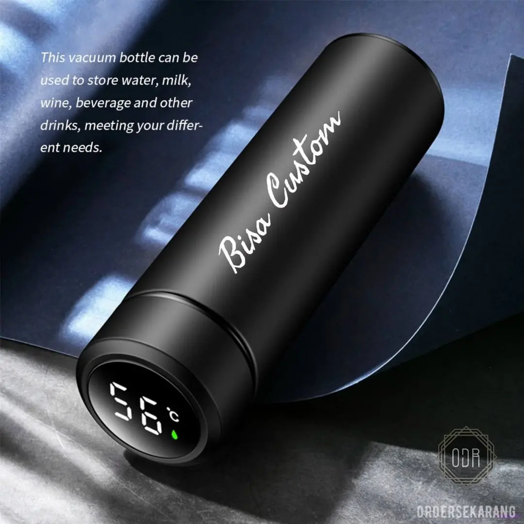 Tumbler Termos Sakura LED Custom Logo Grafir Laser - Stainless Steel 500ml