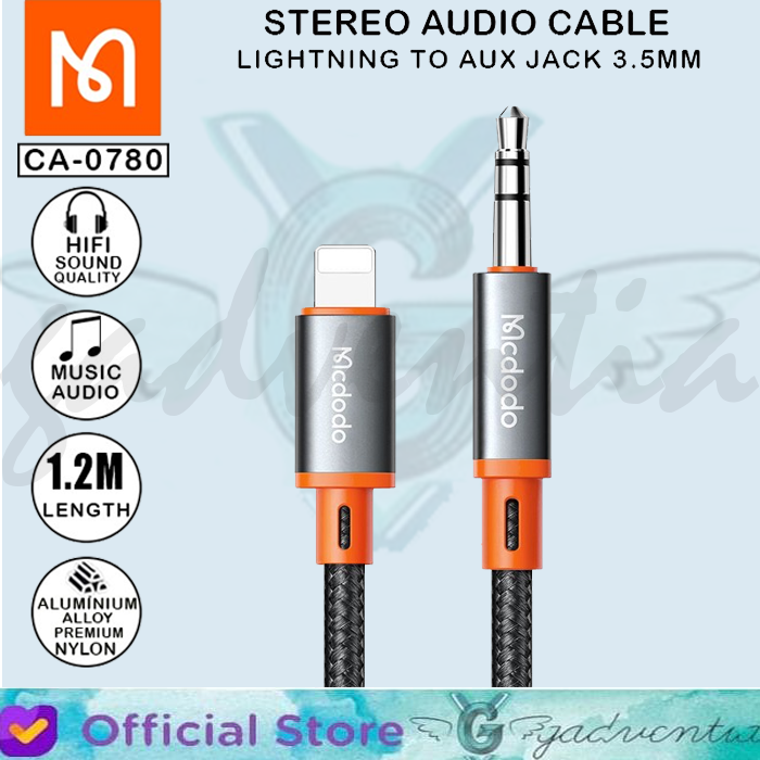 Gambar Mcdodo CA-0780 Kabel Audio Converter iPhone to Headphone Speaker 3.5mm - 1.2 METER dari GADVENTIA Kota Administrasi Jakarta Barat Tokopedia