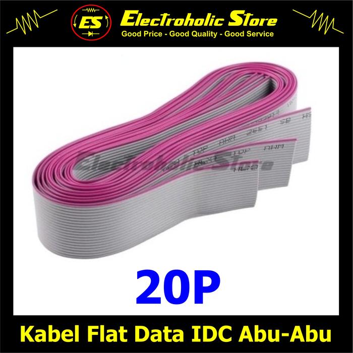 Gambar Kabel Pita Data / Flat Cable Abu2 IDC 20P 20Pin 20 P 20 Pin dari Electroholic Store Kota Yogyakarta Tokopedia