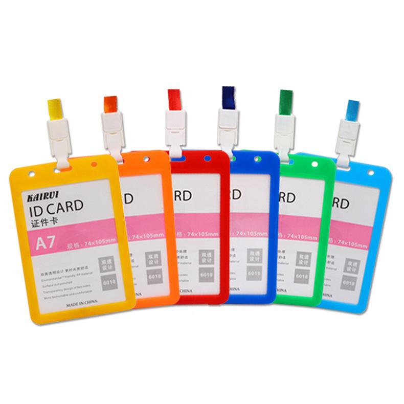 Card Holder Name Tag 2 Sisi Bahan PP Murah Jepit Gantungan Tempat ID 2