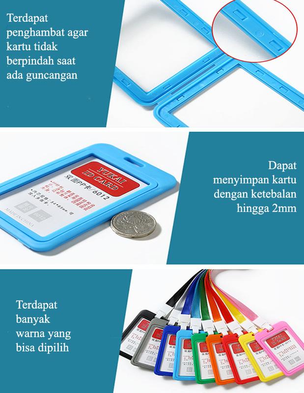 Card Holder Name Tag 2 Sisi Bahan PP Murah Jepit Gantungan Tempat ID 5