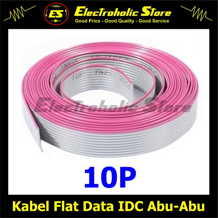 Gambar Kabel Pita Data / Flat Cable Abu2 IDC 10P 10Pin 10 P 10 Pin dari Electroholic Store Kota Yogyakarta Tokopedia