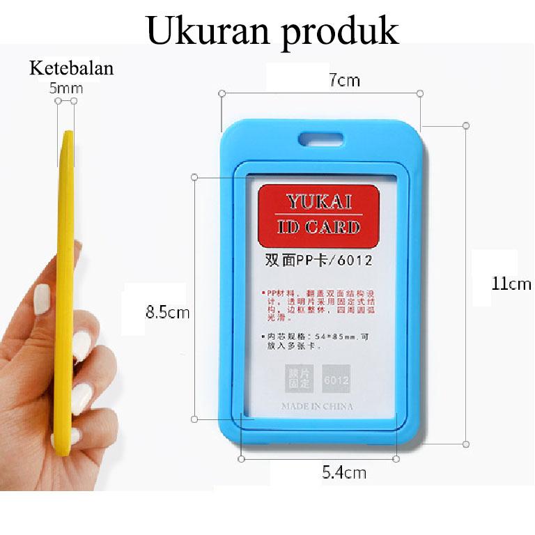 Card Holder Name Tag 2 Sisi Bahan PP Murah Jepit Gantungan Tempat ID 3