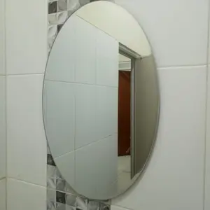 cermin kamar mandi bevel bentuk Oval uk.40x60cm