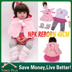 48CM NPK REBORN Mainan Boneka Baby Perempuan Silicone Utk Hadiah Anak