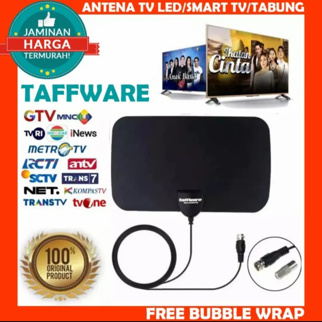 Taffware Antena TV Digital DVB-T2 4K High Gain 25dB