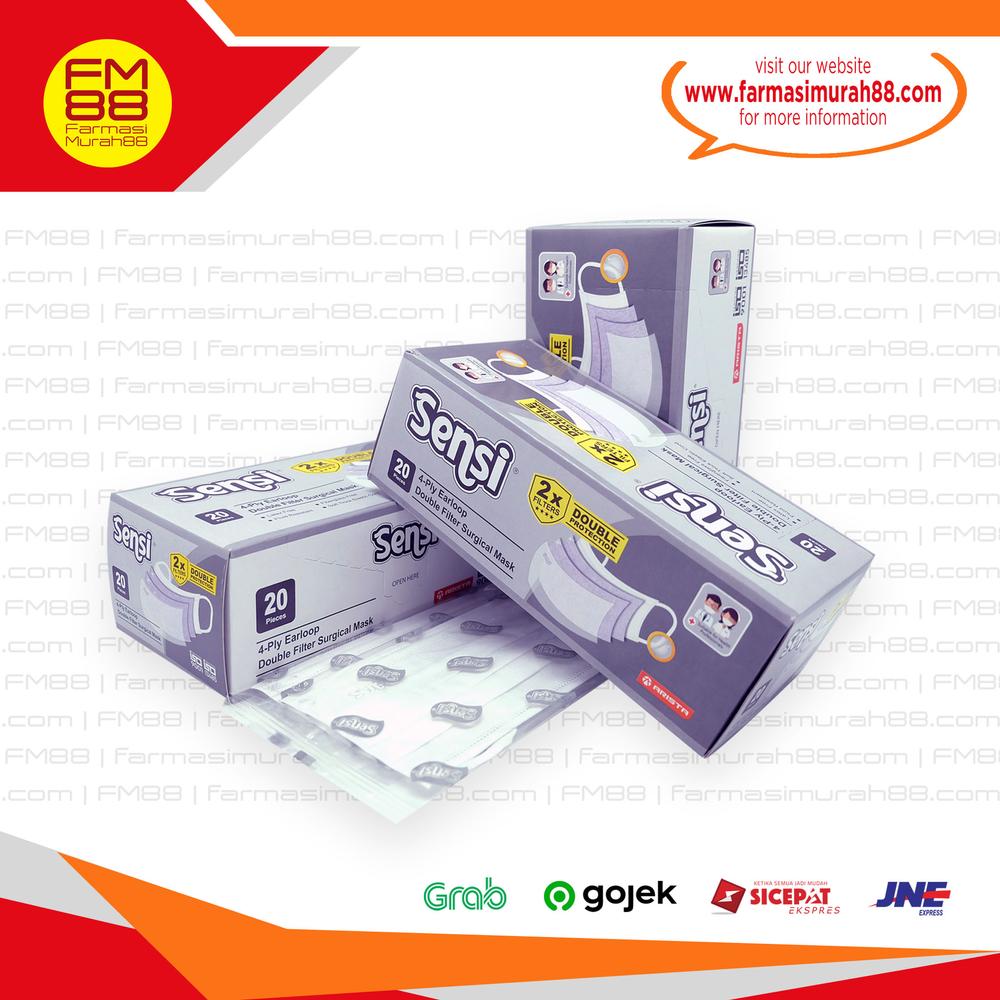 Sensi masker 4ply new product double protection 2x filters isi 20pcs