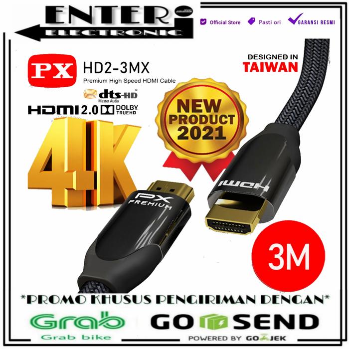 Gambar PX HD2 3MX - KABEL HDMI 4K HDR PREMIUM HDMI CABLE 2.0 3METER HIGHSPEED dari Enter Electronic Kota Tangerang Selatan Tokopedia