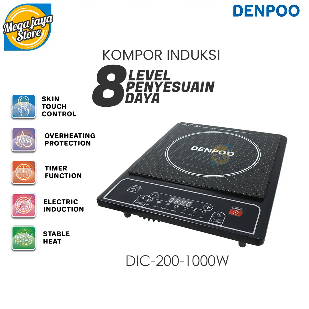 Kompor Listrik Induksi Denpoo DIC 200-1000