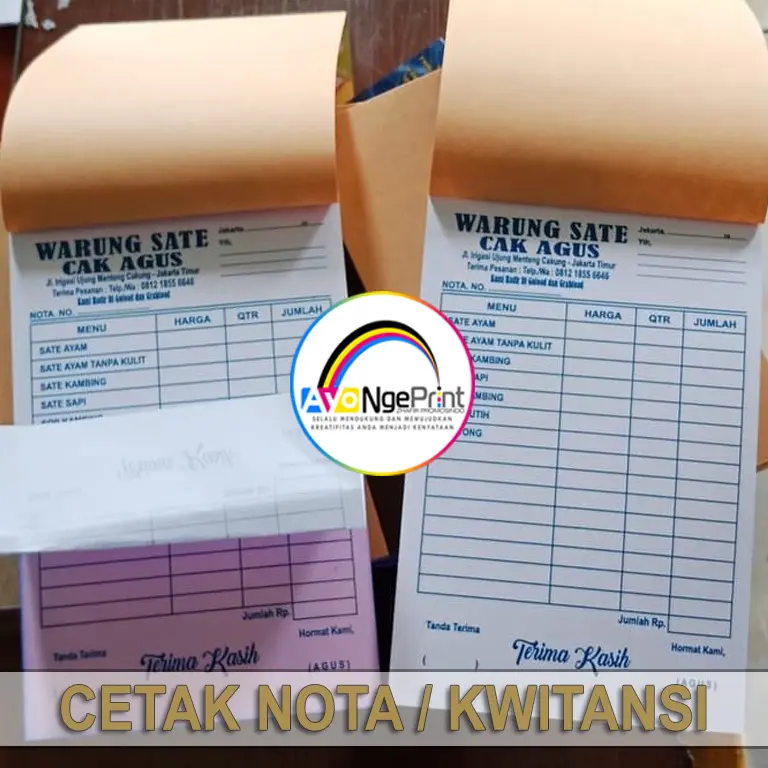 CETAK KWITANSI/ NOTA/ SURAT JALAN/ KOP/ uk.F4:2 (21x16cm) Buku Paper Stationery 3