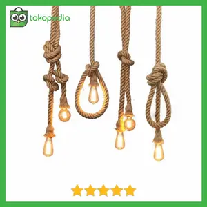 Tali Tambang Vintage Lampu Gantung Industrial Interior Cafe - Edison