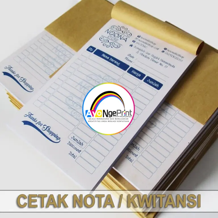 CETAK KWITANSI/ NOTA/ SURAT JALAN/ KOP/ uk.F4:2 (21x16cm) Buku Paper Stationery 4