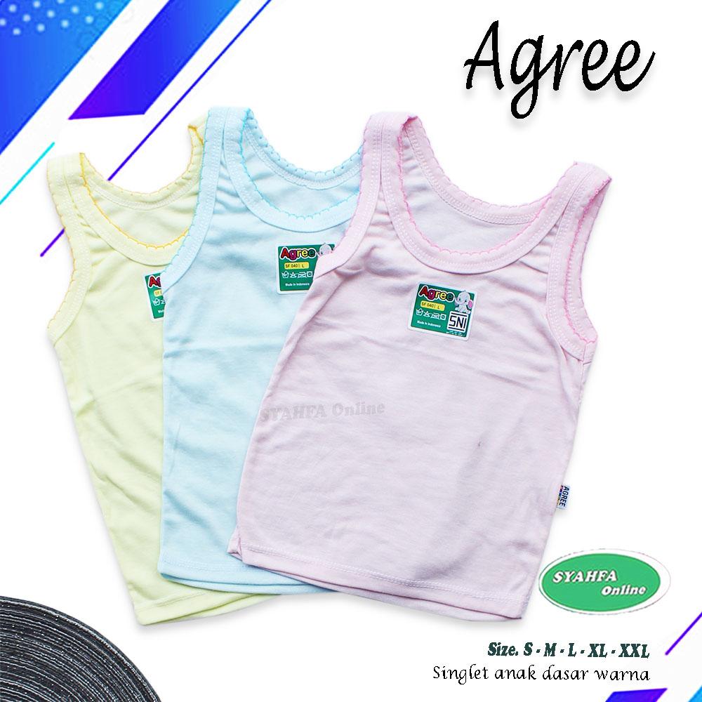 Product Introduction of Singlet Bahan Katun Agree Kids SF 040 3 Pcs Kaos Dalam Anak Perempuan Warna Pink Kuning Biru Muda Fashion Cewek 2