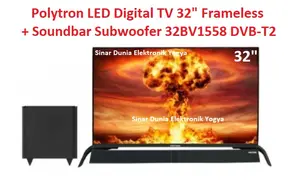 Polytron LED Digital TV 32" Frameless Soundbar Subwoofer 32BV1558 HDR