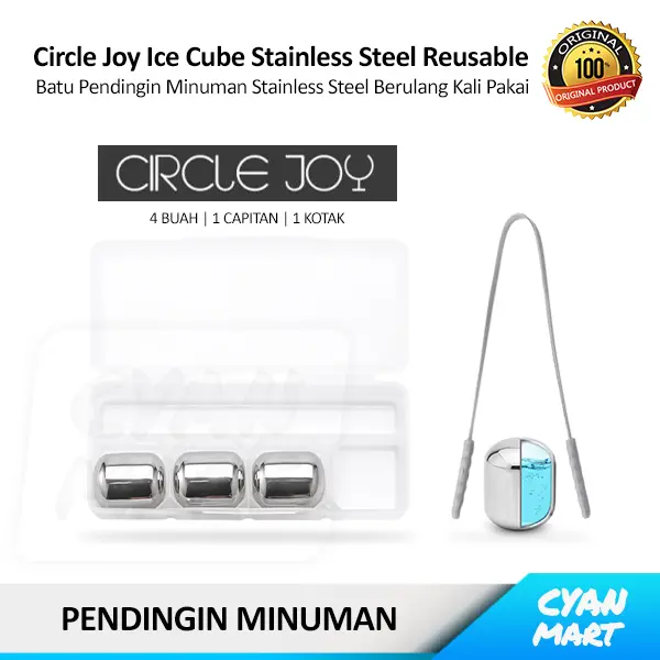 Es Batu Pendingin Minuman Whiskey Wine Circle Joy Stainless Steel Ice 0