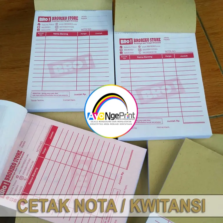 CETAK KWITANSI/ NOTA/ SURAT JALAN/ KOP/ uk.F4:2 (21x16cm) Buku Paper Stationery 2