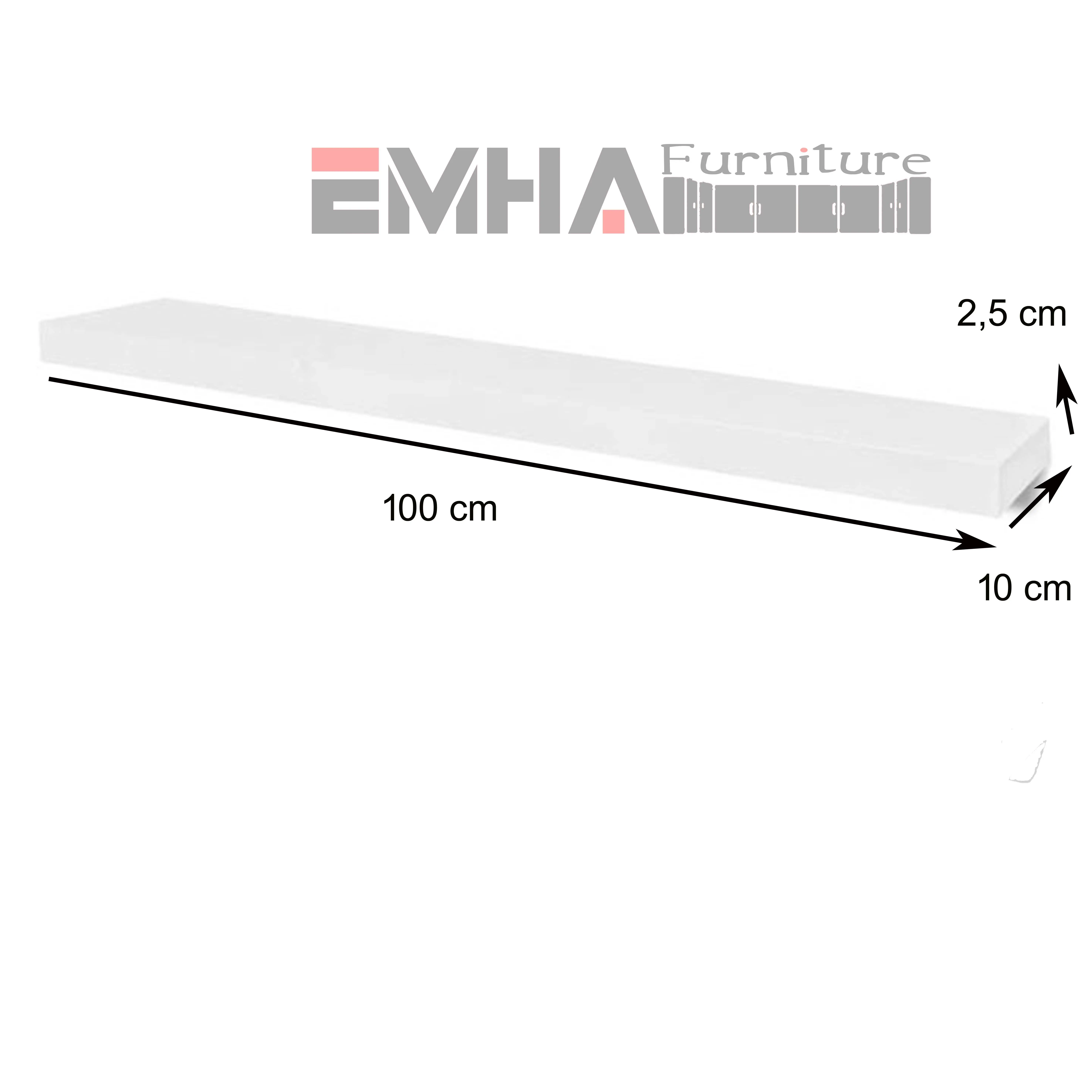 RAK AMBALAN DINDING (P)100&80&60 X (L)10 X (T)2,5 CM PUTIH
