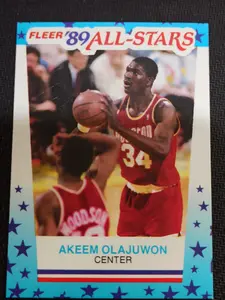 1989-90 Fleer All-Stars Stickers Hakeem Akeem Olajuwon #2 HOF