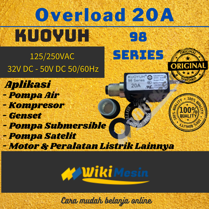 Gambar Overload Thermal Circuit Breaker Kuoyuh 20 Ampere 88 Series 20A dari Overload Wikimesin Kab. Tangerang Tokopedia