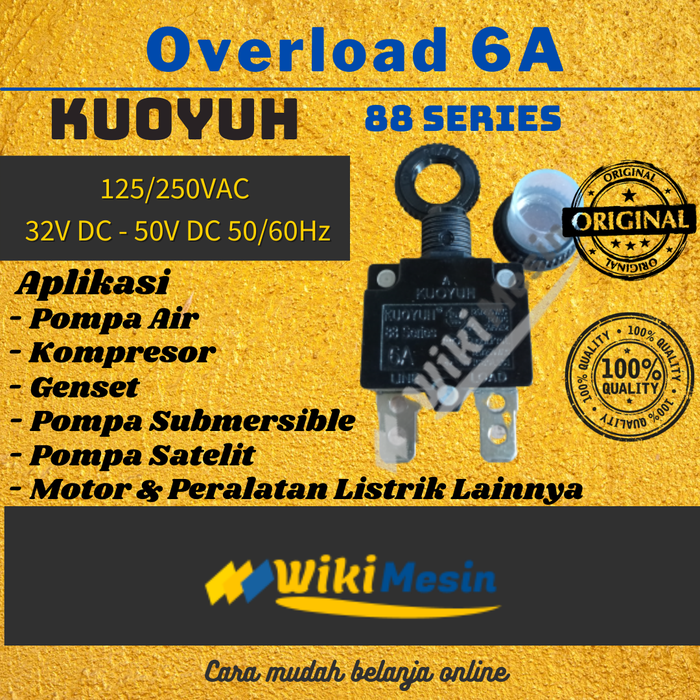 Gambar Taiwan ORI Overload 6A Thermal Protector 6 Amper Kuoyuh 6 a dari Overload Wikimesin Kab. Tangerang Tokopedia